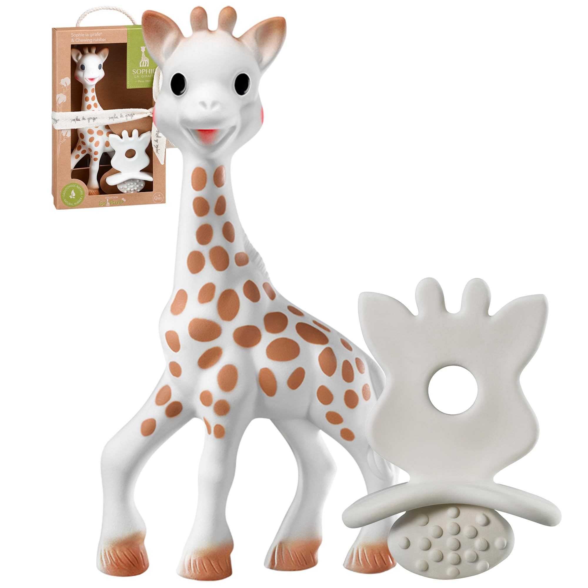 VULLI 616624 Sophie la girafe + 1 Schnuller/Zahnungshilfe SO'PURE, beige