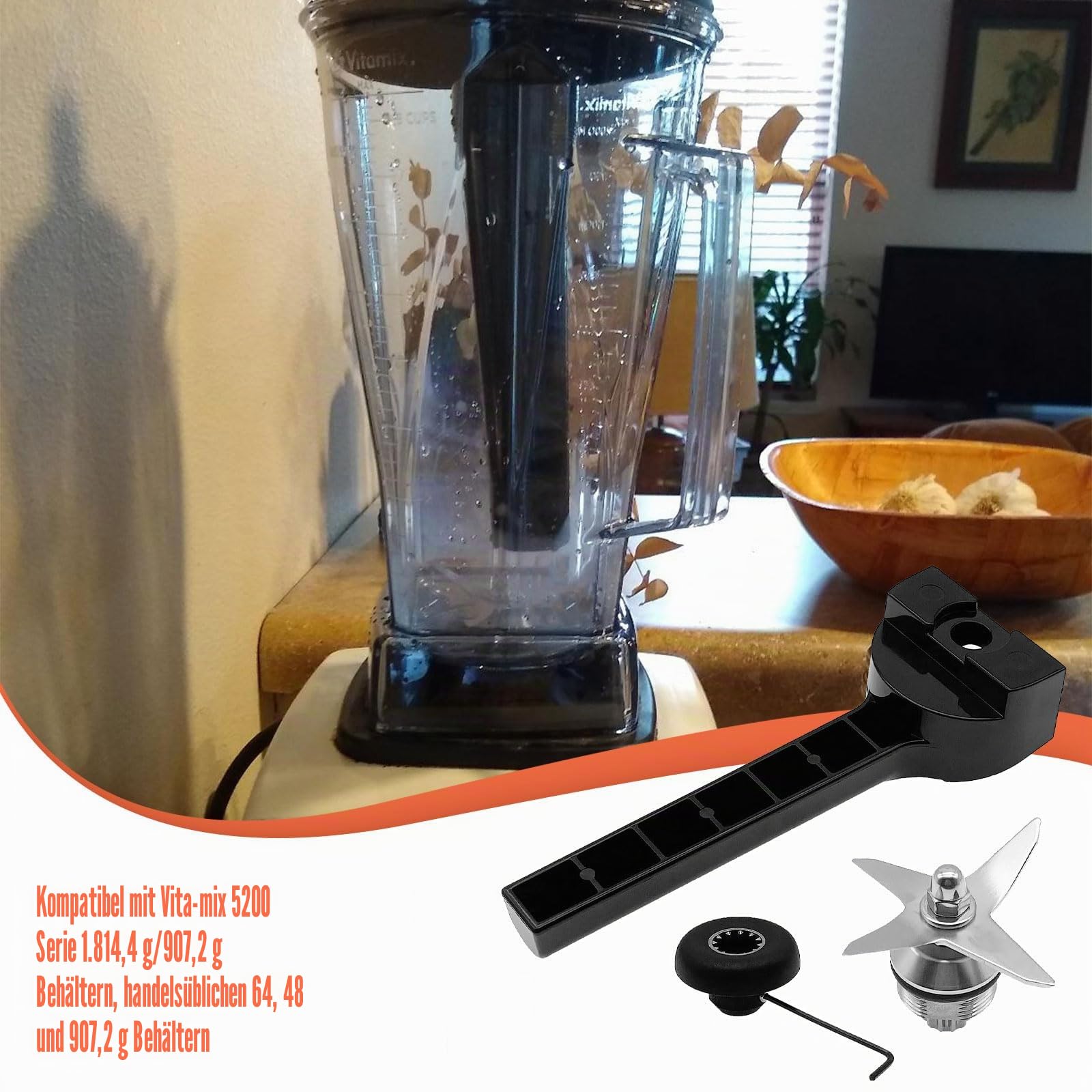 JOJOCY Ersatz-Set für Vitamix Blender 5200, 1,8 l, 907 ml, Standard-Behälter, Mixer, Behälter, Reparatur, Nassmesser, Montage mit Schraubenschlüssel