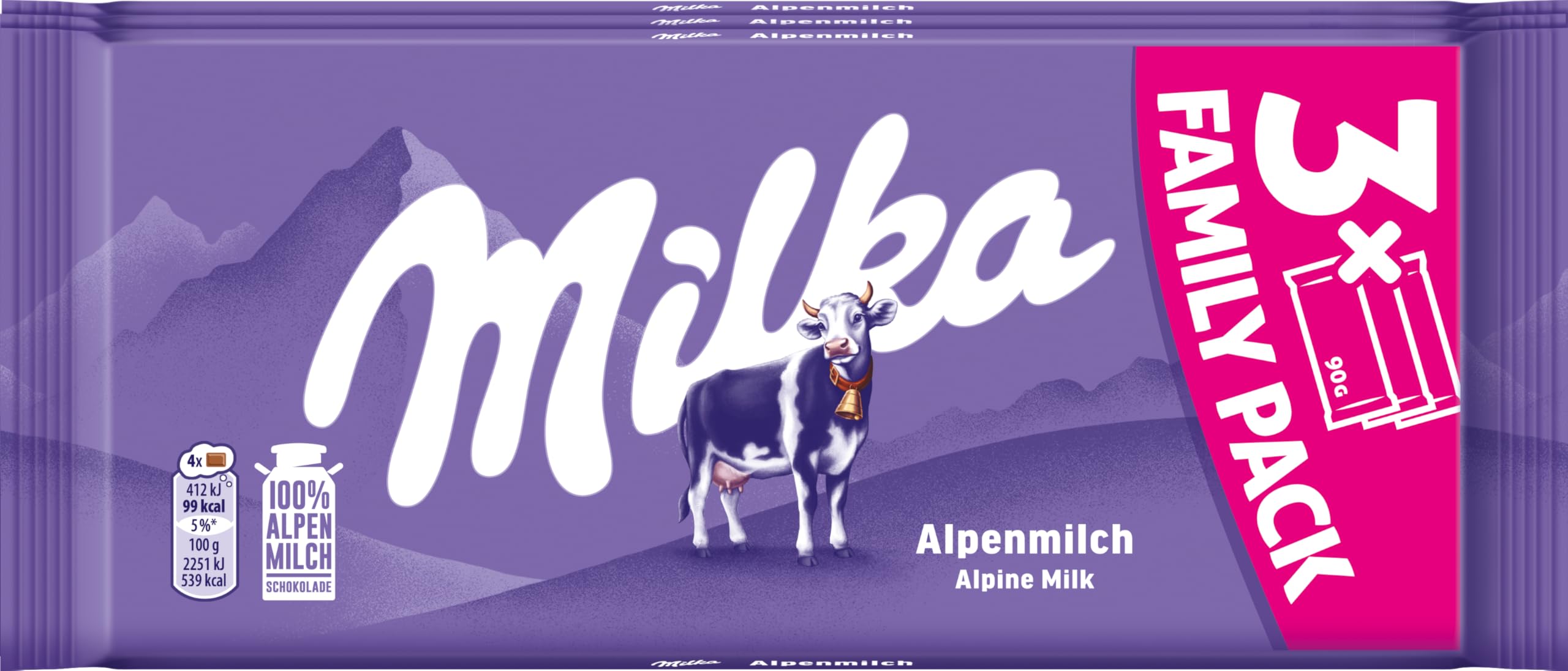 Milka Alpine Milk mliječna čokolada (3 x 90 g)