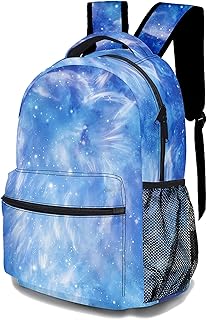 Galaxy Wolf Backpack, 3D Wolf Daypack Stylish Laptop Bag, Cool Shoulders Backpack with Adjustable Shoulder Strap(Galaxy Wolf)