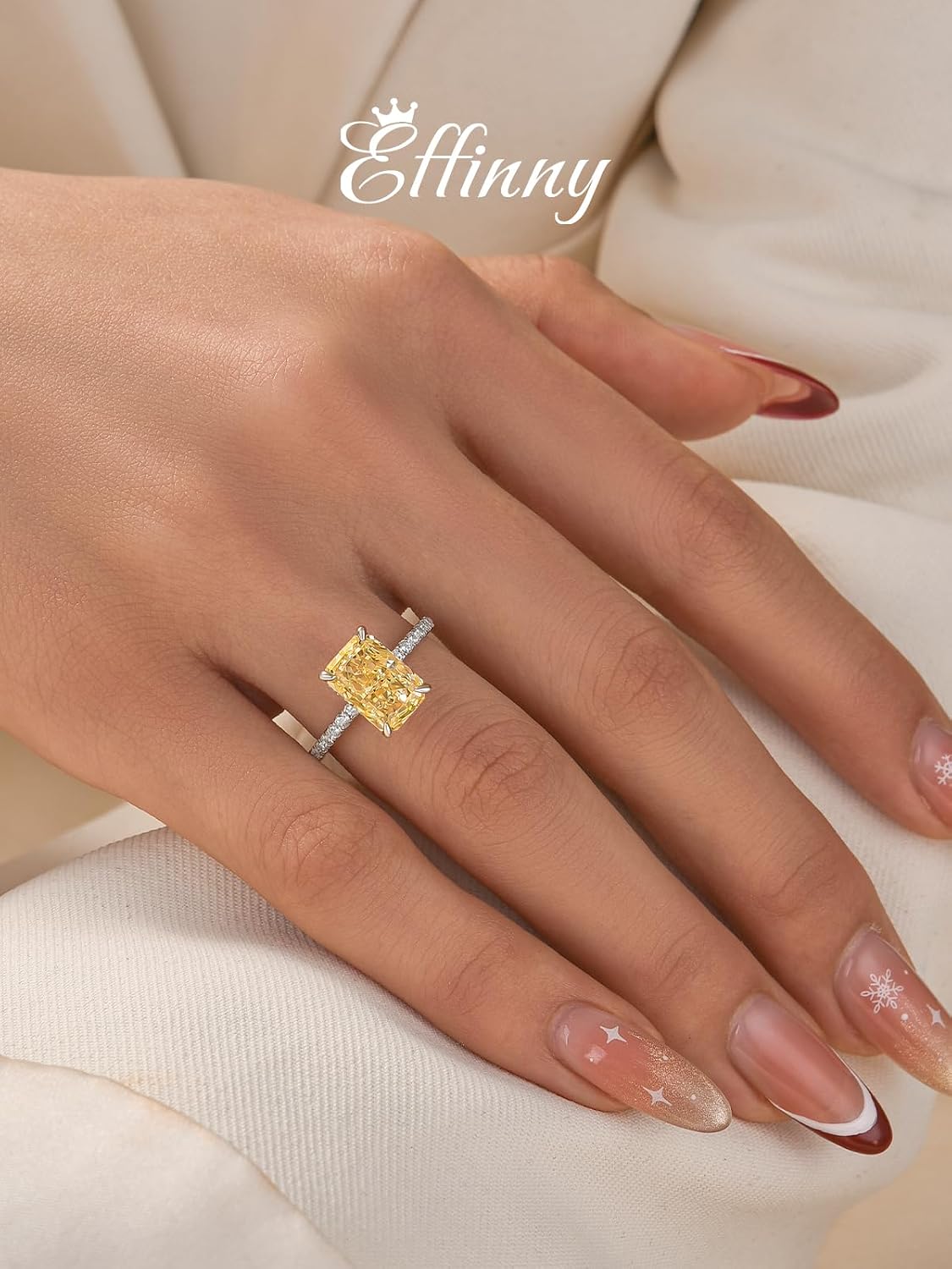 3.5/7.0 Carat Elongated Radiant Cut Engagement Ring for Women,5A Cubic Zirconia Promise Ring in 925 Sterling Silver
