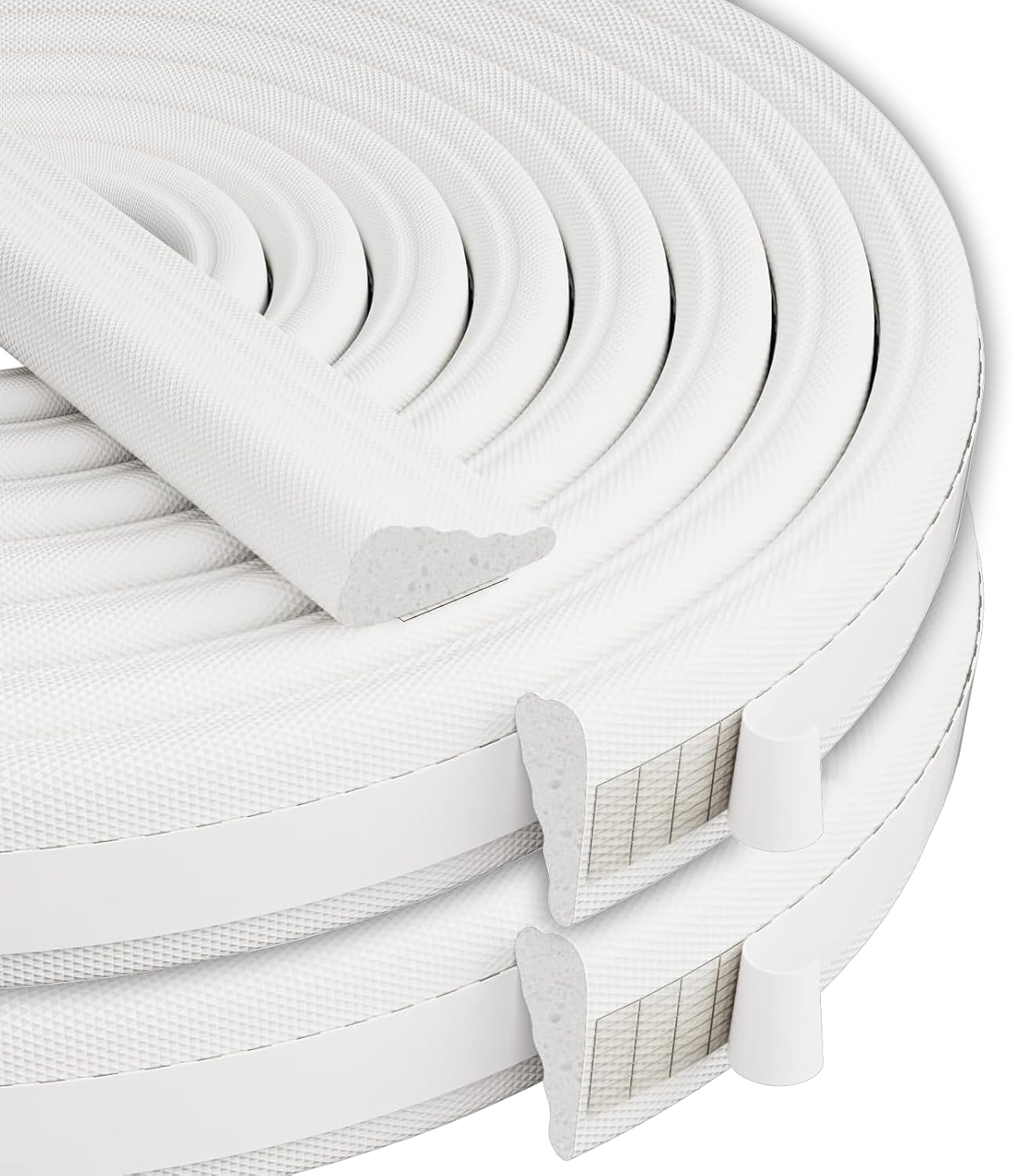 2 pcs 118”Wedge-Shape Foam Window Weather Stripping Door Seal Strip,Soundproofing Frame Winter Insulation Tape for Exterior Front Door,Noise Cancelling Window Inserts,Door Gap Filler Light Blocker