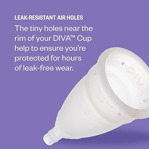Miniatura 5 de DivaCup - Copa menstrual reutilizable sin BPA - Higiene femenina sin fugas - Alternativa de tampón y almohadilla - Hasta 12 horas de protección