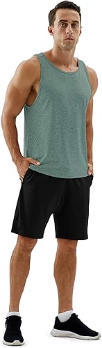 Miniatura 2 de icyzone Camiseta deportiva sin mangas con espalda cruzada para hombre, para gimnasio, entrenamiento, correr, ejercicio