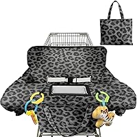 Vista 22 de Funda negra para carrito de compras para bebé, funda para silla alta 2 en 1, con arnés de seguridad, multifuncional, patrón de perro, fundas