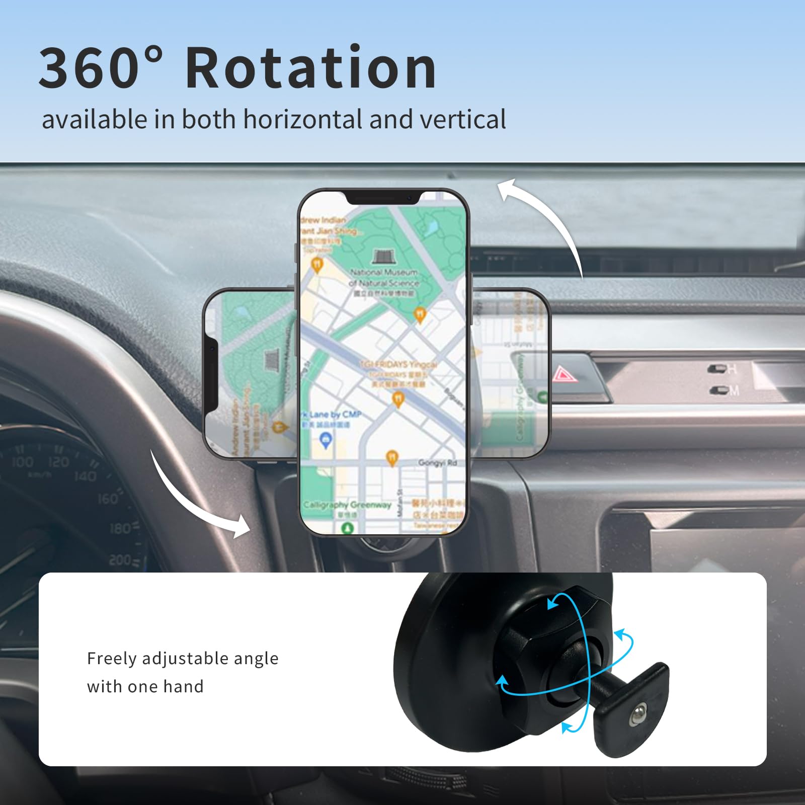 Soporte de teléfono de coche para Toyota RAV4 2013-2018, soporte magnético específico para el salpicadero, rotación de 360°, soporte de teléfono compatible con MagSafe, soporte manos libres para