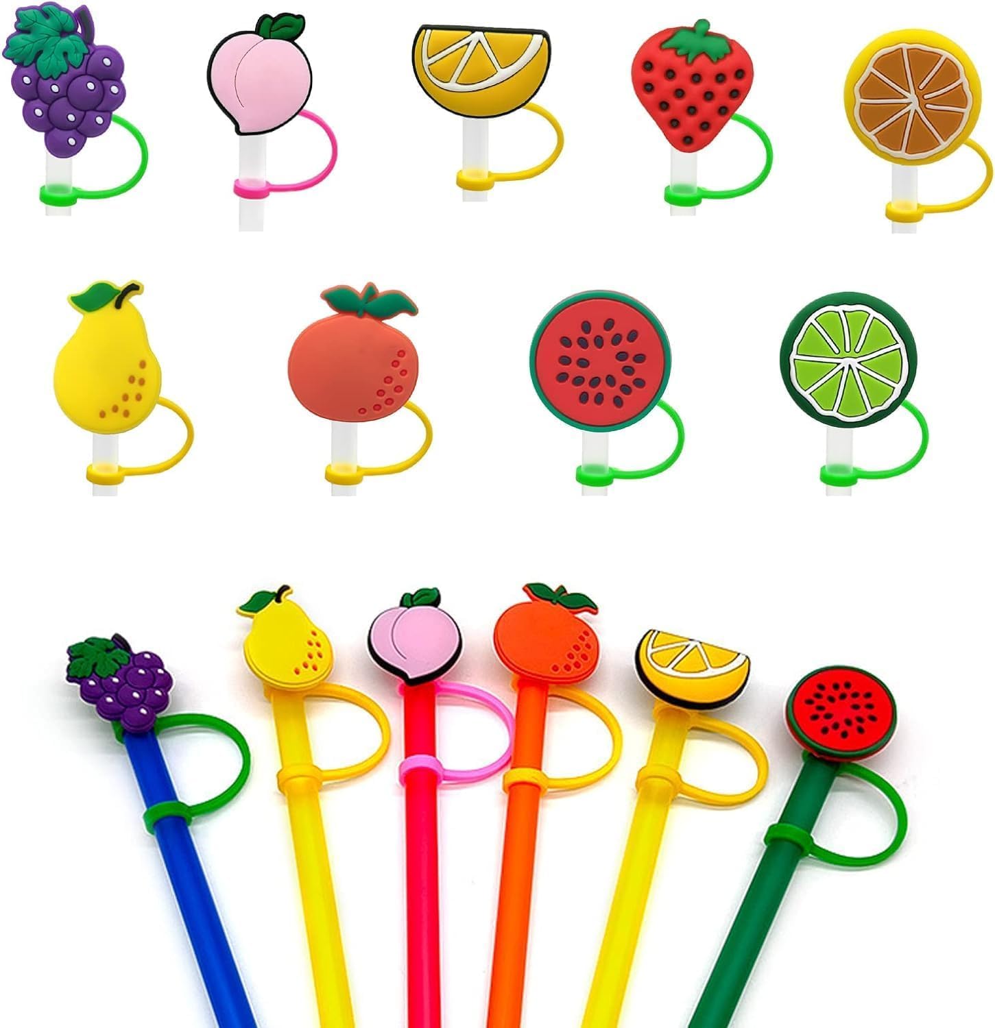 Simpatiche coperture in paglia di fragola per Stanley Tumbler Cups accessori Kawaii Silicone Straw Toppers tappo protettivo per cannucce da 10mm  15