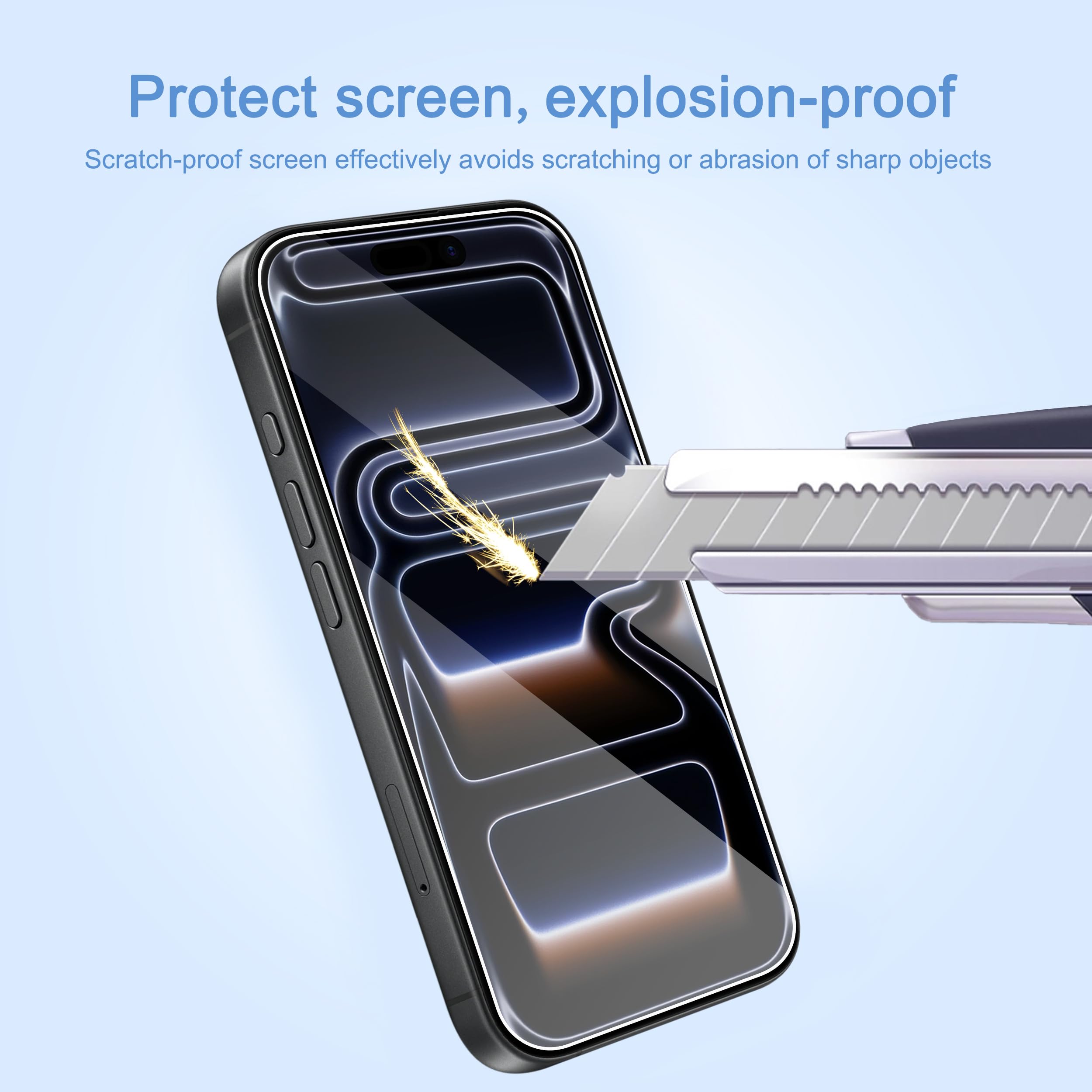 Ailun 3 Pack Screen Protector for iPhone 17 Pro Max [6.9 inch] with Installation Frame, Tempered Glass, Sensor Protection, Dynamic Island Compatible, Case Friendly - 5