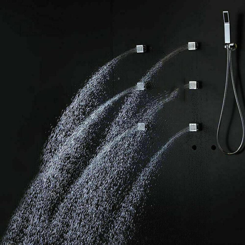 Huin Sistema de masaje termostático con combinación de ducha LED grifo de ducha con grifo de válvula-10 pulgadas