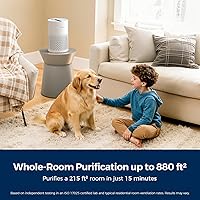 Vista 2 de Purivortex Purificadores de aire para el hogar, filtro de aire HEPA silencioso para polen, humo, polvo, caspa de mascotas, olor, cabello, cubre