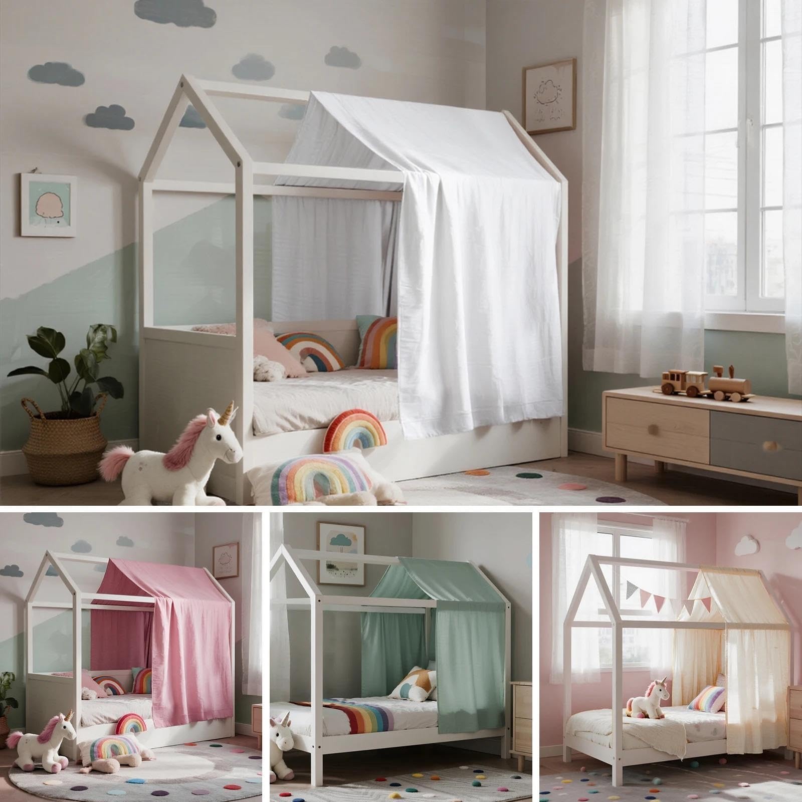Ciel de lit Maison, Lits en Mousseline Coton