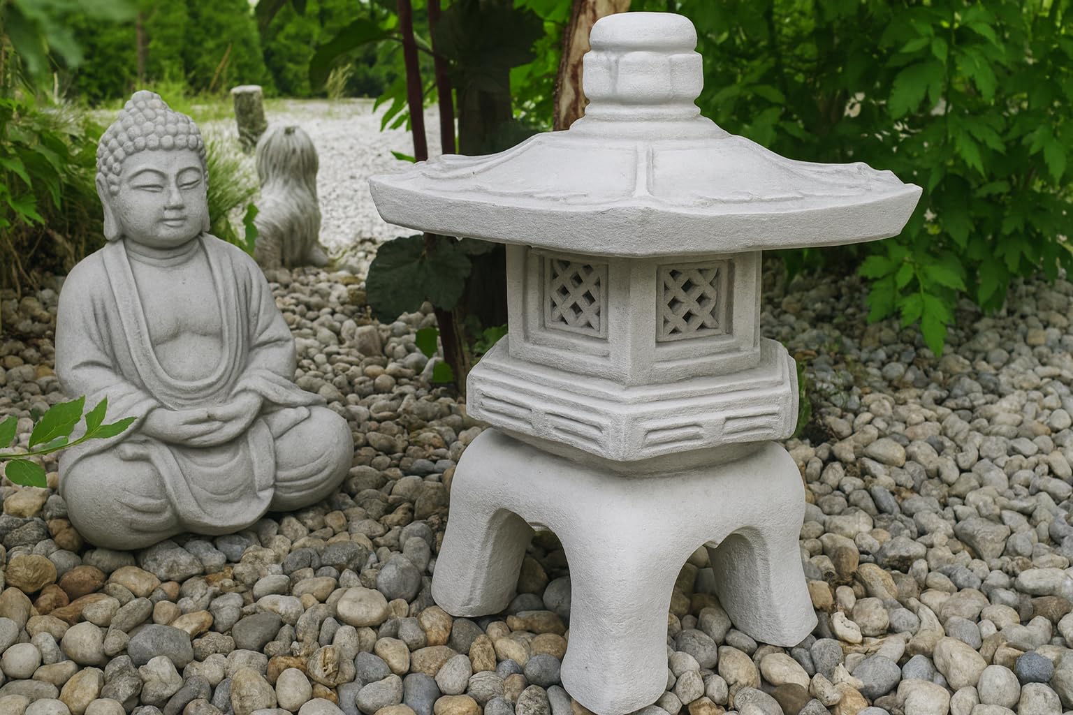 Ornamento da giardino, Pagoda/Lanterna - decorazione in pietra in stile giapponese "Kiyomizu-dera