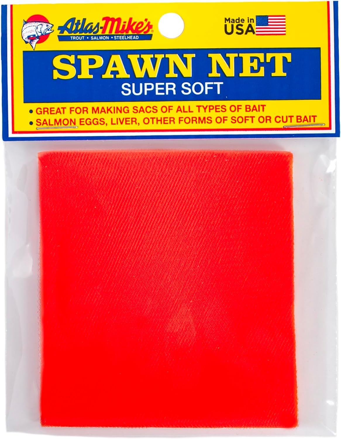 ATLAS SPAWN NET 3" X 3" - 250 Ct - Ideal for Bait Sacs - Salmon Eggs, Liver, Soft & Cut Bait - Versatile Aquatic Mesh for Fishing Enthusiasts - Premium Quality for Successful Fishing Ventures - Orange