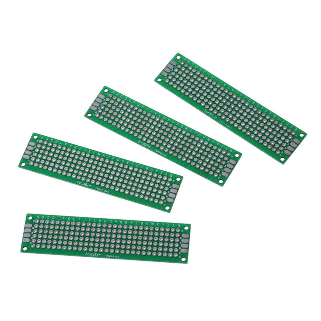 GREOHNMPAW 4pcs Double-Side Prototype FR-4 PCB Stripboard Universal Printed Circuit Board 2 * 8cm Size
