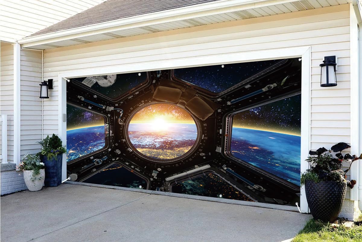 Amazon.com: DORCEV 6x13ft Spaceship Interior Garage Door Decor