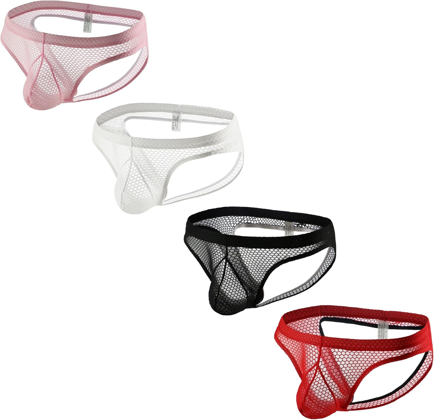 Men's Underwear Exposed Buttocks Triangular Panties Sexy Fishnet See Through Underpants