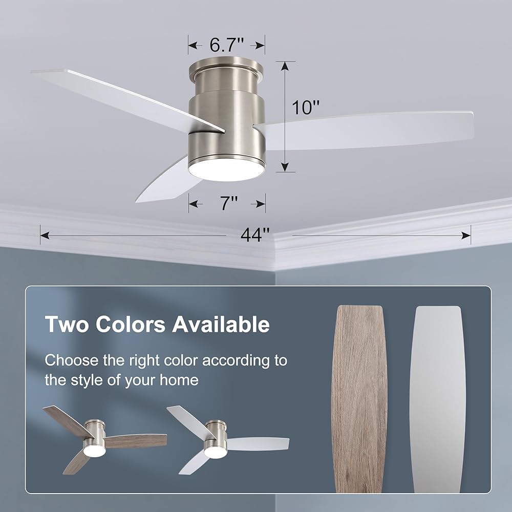 Amazon.com: WINGBO 44 Inch Flush Mount DC Ceiling Fan with