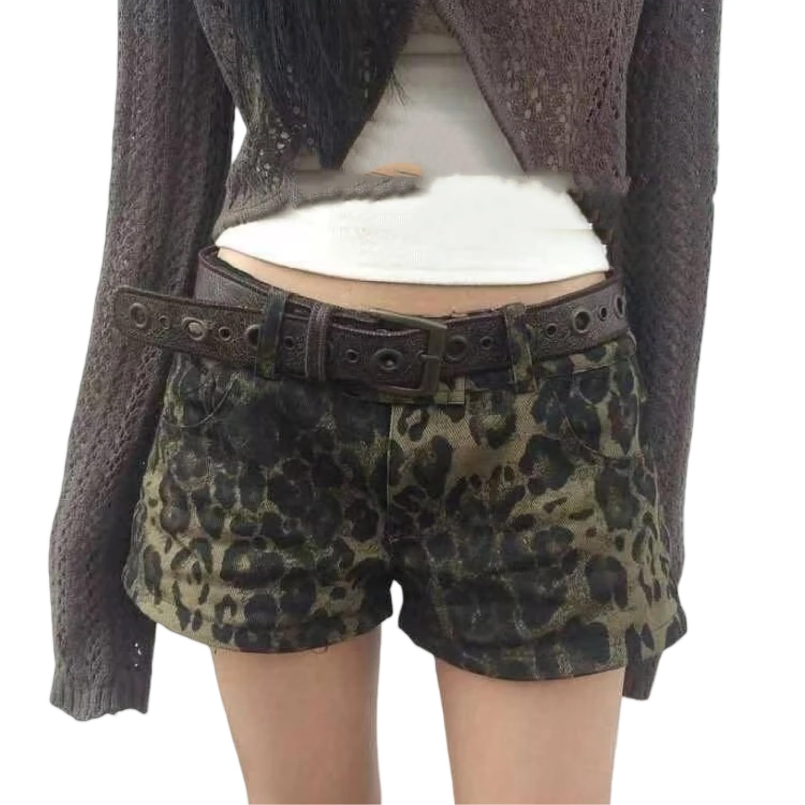 Shorts Jeans Donna Women's Print Denim Shorts, Vita Bassa Casual Jean Slim Fit Summer con Cintura-156-xl