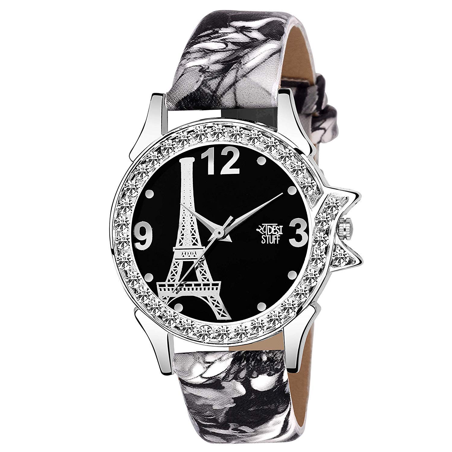 SWADESI STUFF Leather Artistic Love Symbol Eiffel Tower Paris Analogue Black Dial Women Watch, Black Band (B07PXTPM3P) Amazon Price History, Amazon Price Tracker
