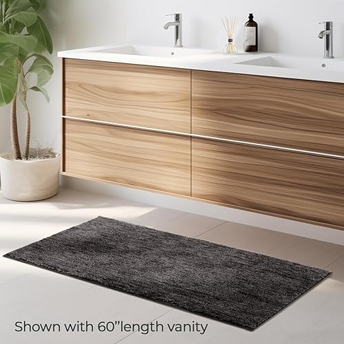 Miniatura 2 de FRESHMINT Melange - Alfombras de baño copetudas de 17 x 24 pulgadas, absorbentes de agua, suaves, para suelo de baño, tapete de ducha antideslizante