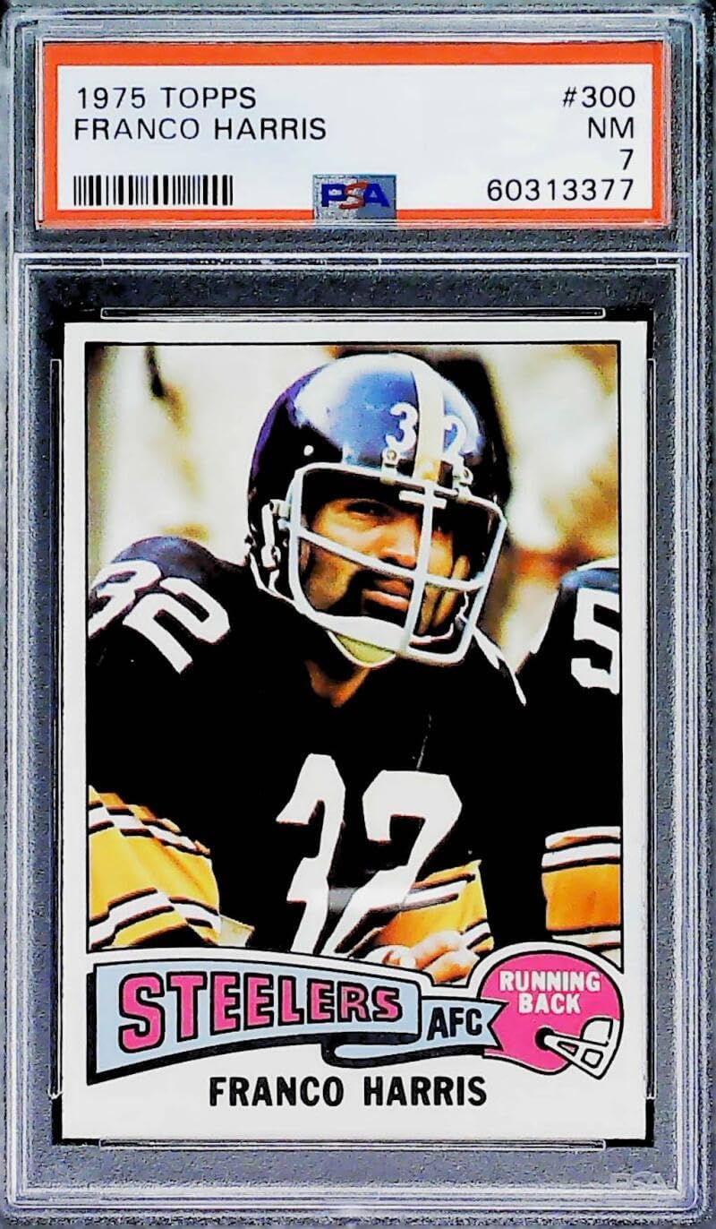 1975 Topps Football #300 Franco Harris Pittsburgh Steelers PSA 7 NM Trading Card