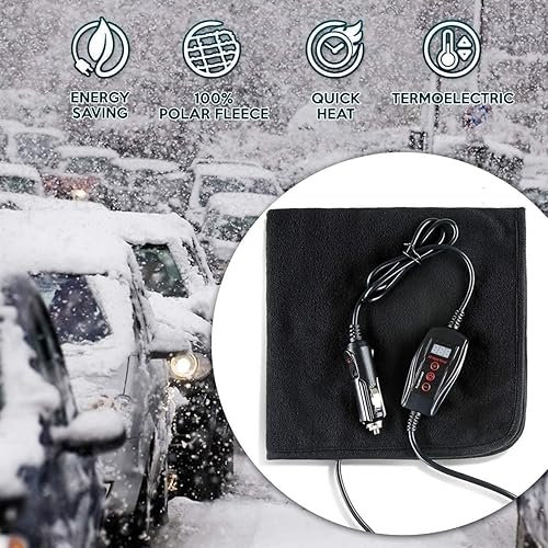 Miniatura 3 de ZONETECH Paquete de 2 almohadillas térmicas negras, calienta en clima frío, tamaño perfecto para mascotas