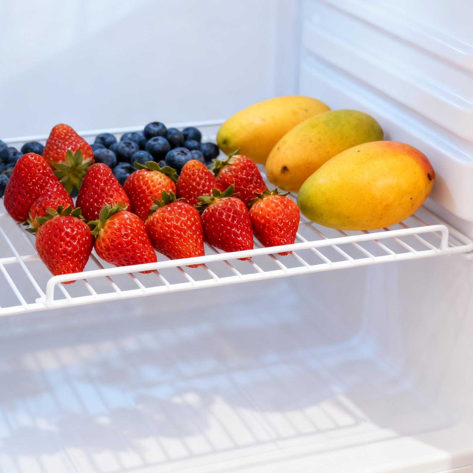 Ripiano Congelatore in Metallo 43,5X30 CM Barriera Laterale, Divisorio per Armadio Verticale e Organizer Contenitori per Freezer e Mini Frigorifero