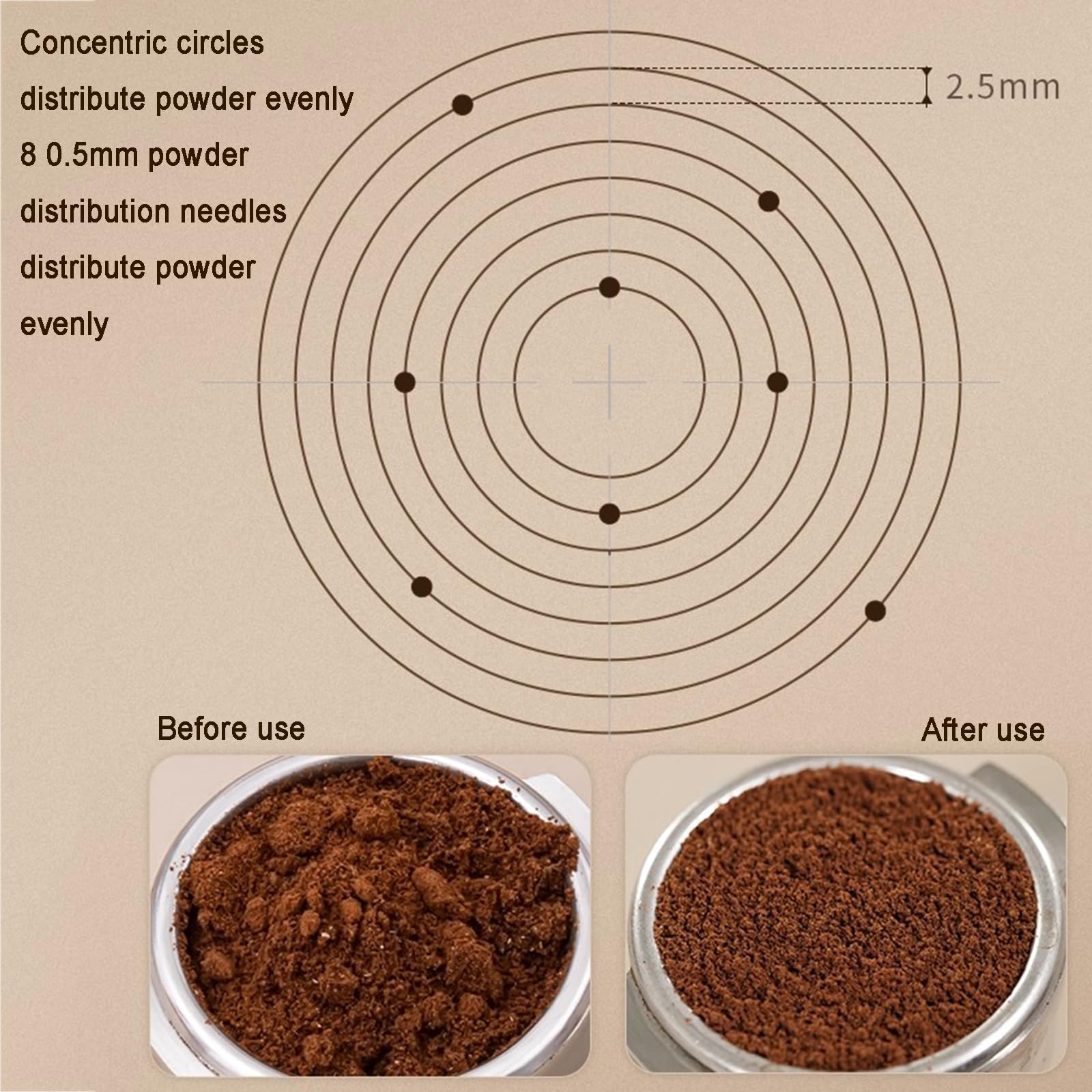 Juego de prensadores de café con distribuidor autonivelante, herramienta WDT, manipulador calibrado, alfombrilla de silicona para portafiltros de 58 mm, 4 piezas