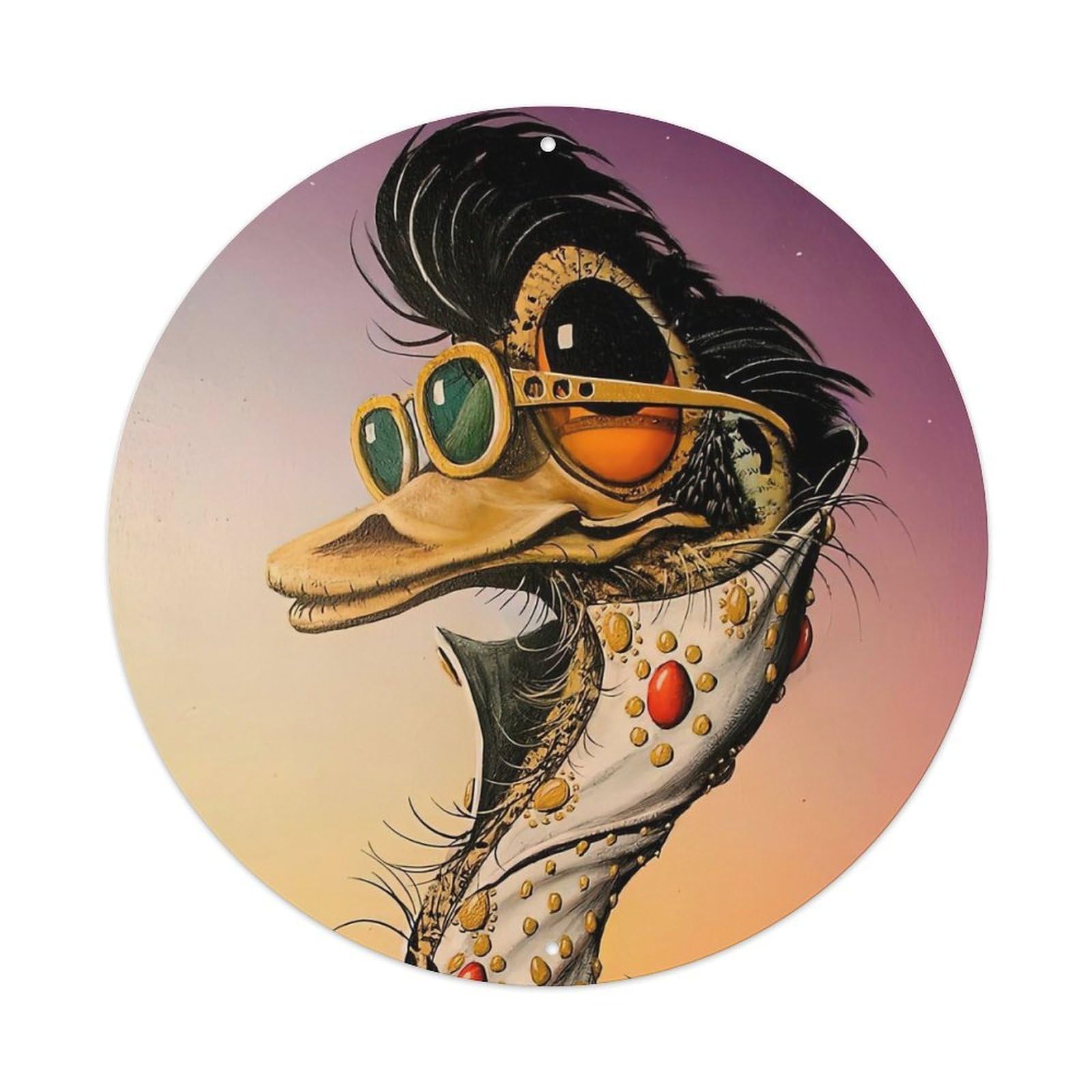 Animal Artwork Sophisticated English Ostrich Metal Tin Sign