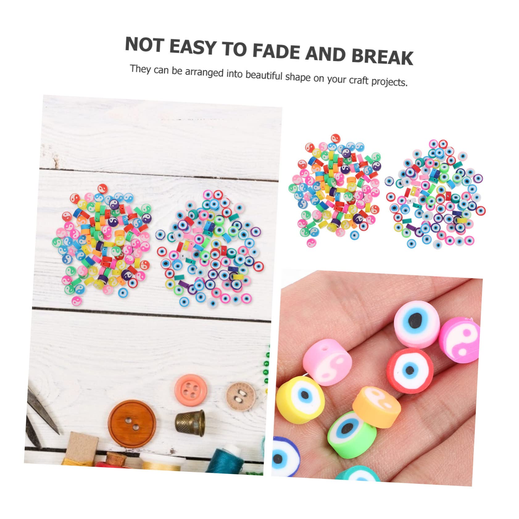 ARTIBETTER 3 Series Abalorios De Arcilla Polimérica Para Manualidades De Joyas Para Pulseras Collares Y Anillos Accesorios De Diy 200 Piezas*3