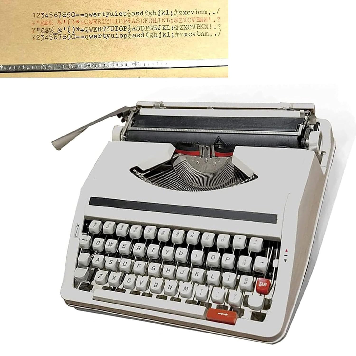 RENJJPBO Portable Manual Typewriter Machine, Perfect for Writing Novels Anywhere, Retro Manual Typewriter, Ideal for Adventurous Writers in The Jungle