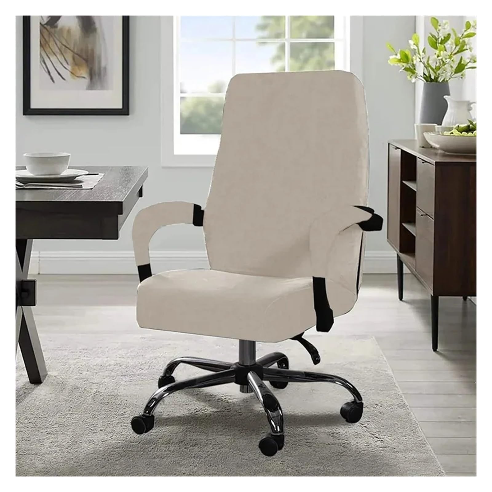 Houssesdechaise De Gaming Housse De Chaise De Jeu avec Accoudoir, Housse De Chaise De Jeu en Velours Épais, Antidérapante, Imperméable Et Amovible, 3 Pièces/Ensemble(Burgundy,XL)