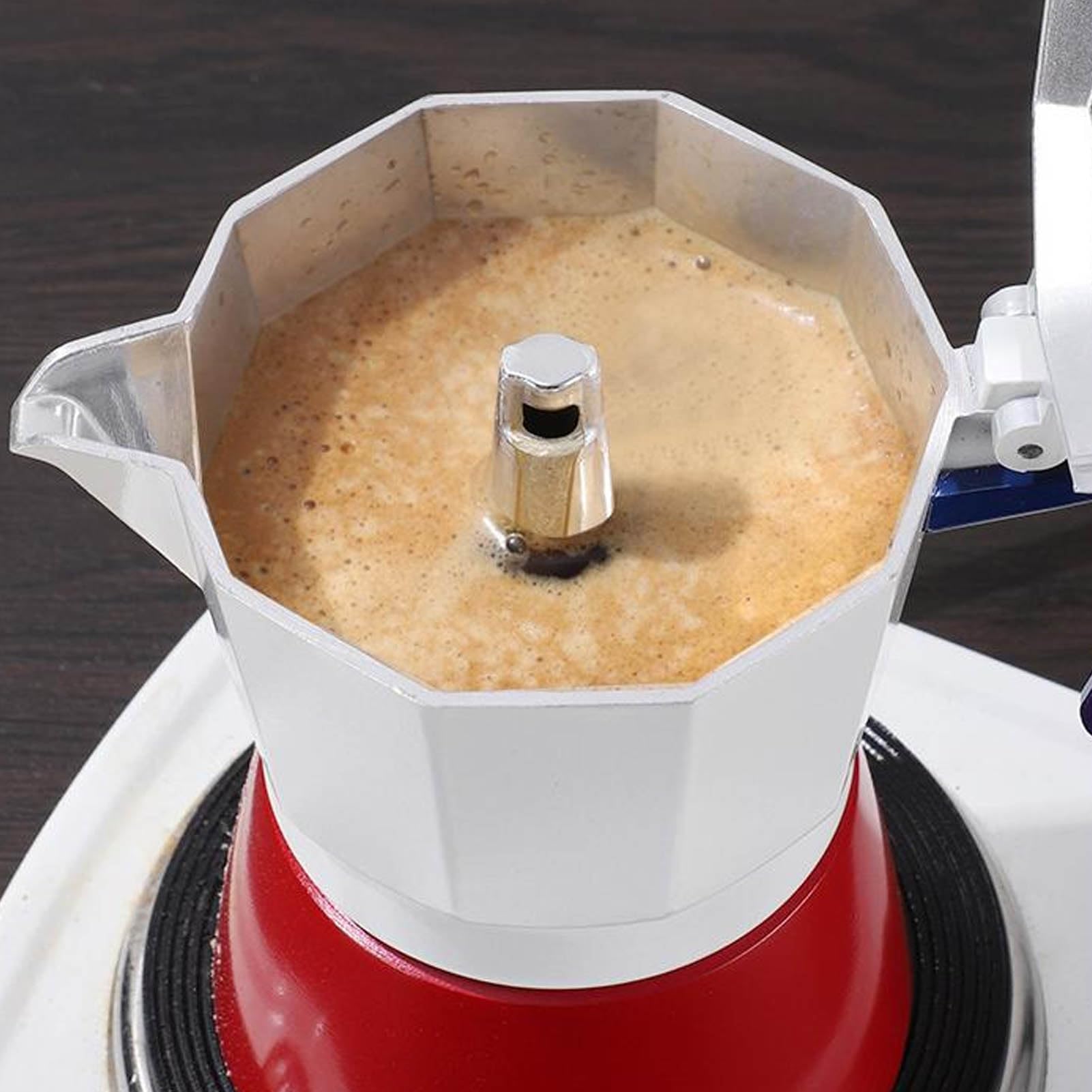 TOPINCN Caffettiera da 3 tazze, in alluminio, capacità 150 ml, macchina da caffè cubana manuale, macchina per caffè espresso italiano Greca per uso domestico all'aperto
