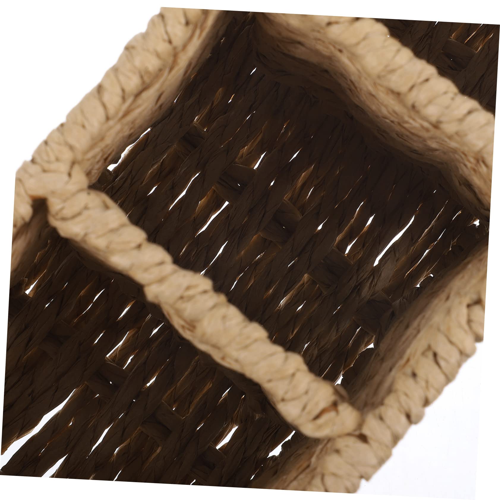 PRETYZOOM Cesta De Almacenamiento Tejida De Cuerda De Papel Beige para Cubiertos y Utensilios De Cocina Soporte Organizador para Tenedores y Cucharas para Hogar y Restaurantes
