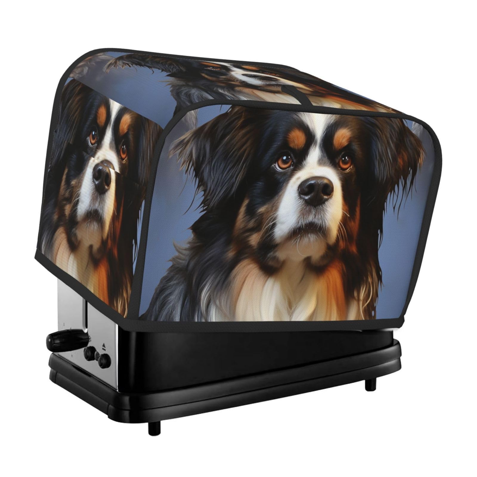 Fodpand Black Toaster Covers 2 Slice Dog Bread Machine Cover Quilted Toaster Dustproof Cover Washable Appliance Cover Bread Maker Protective For Kitchen Small Appliance
