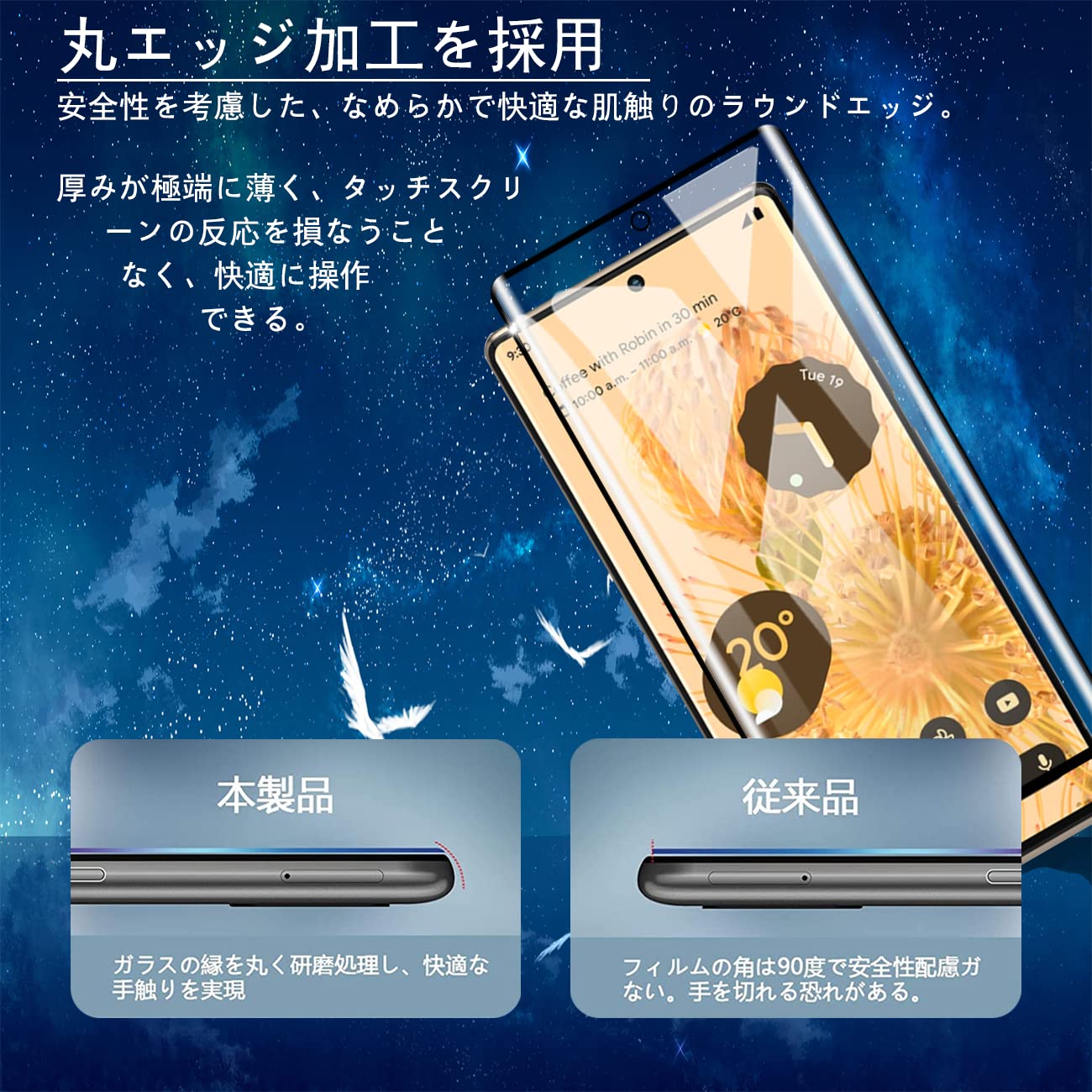 Amazon | 【4枚セット 指紋認証対応】用 Google Pixel6 Pro ガラス