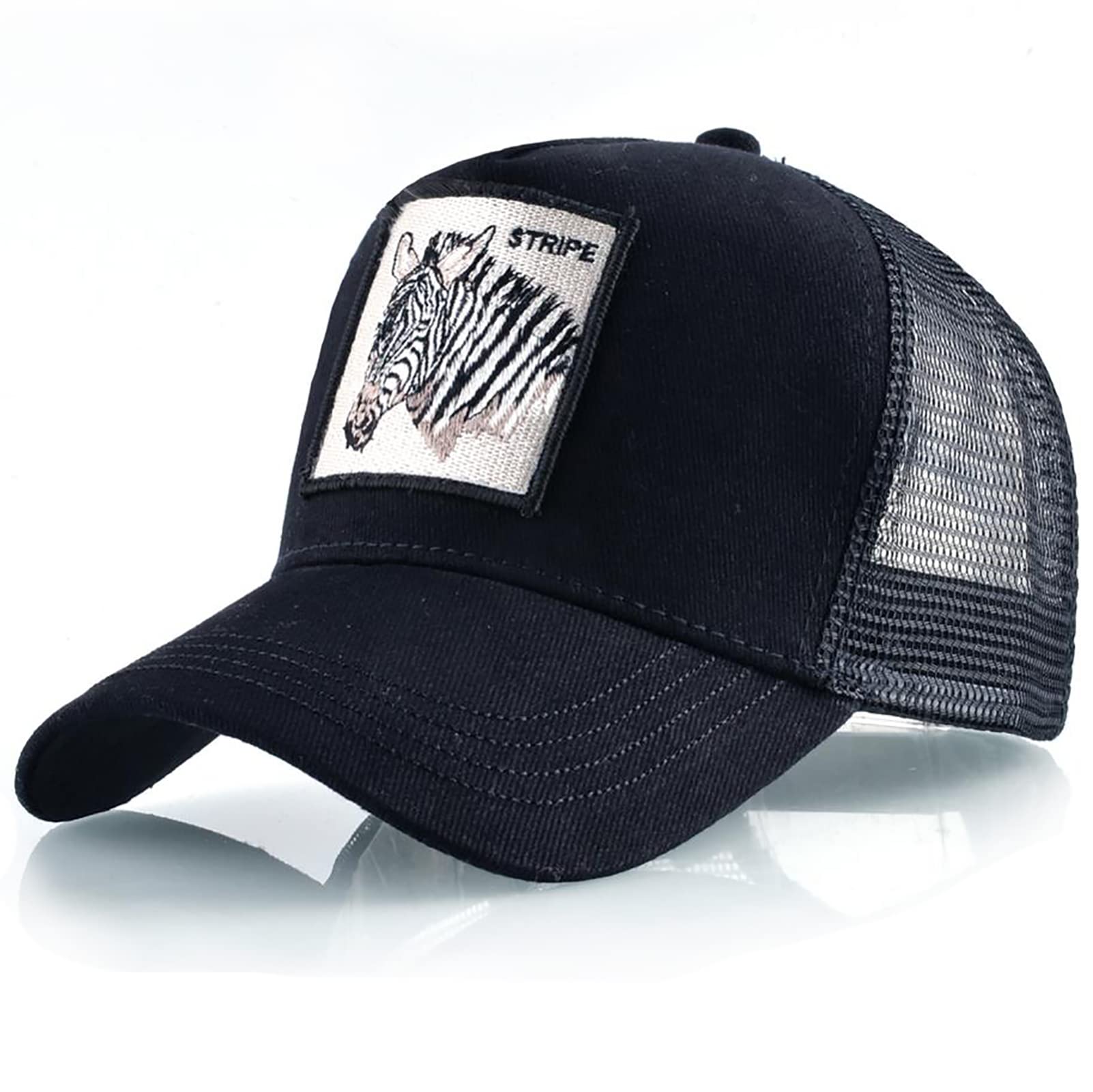 Farm Animal Trucker Hat Adjustable Snapback Square Patch Mesh Baseball Cap for Men & Women