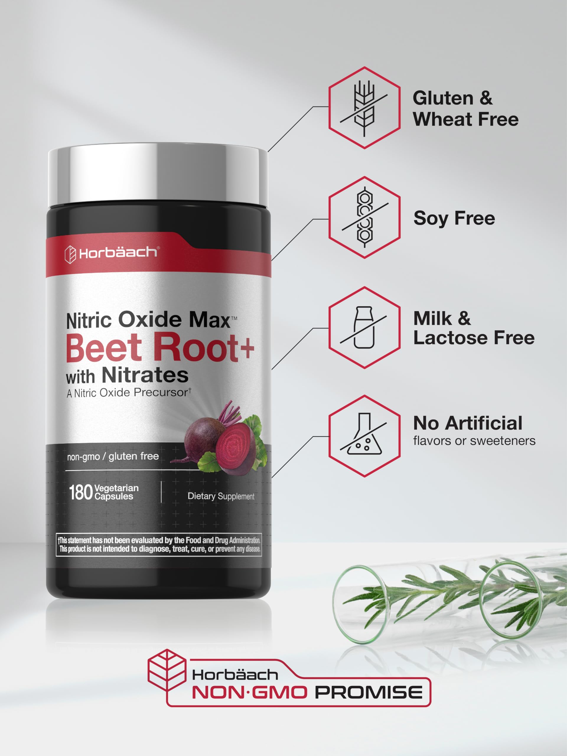 Horbäach Nitric Oxide Beet Root Capsules | 180 Count — Amazon image 5