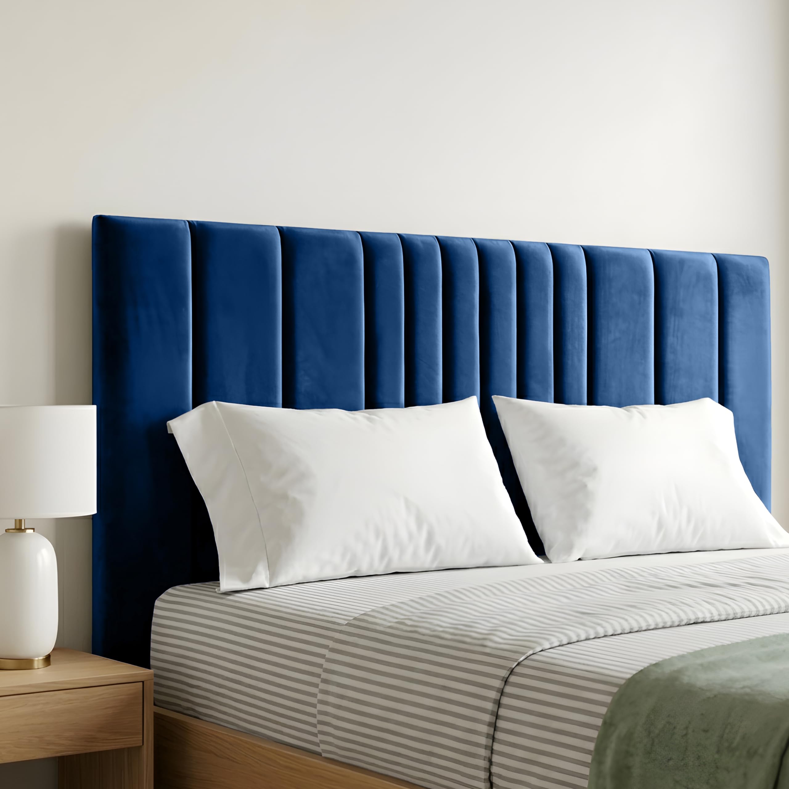 BEDELUNA Headboards for Bed - 24” Manhattan Plush Fabric Headboard - Elegant Divan Bed Thick Padding Bed Headboards, Luxury Bedroom & Hotel Furniture