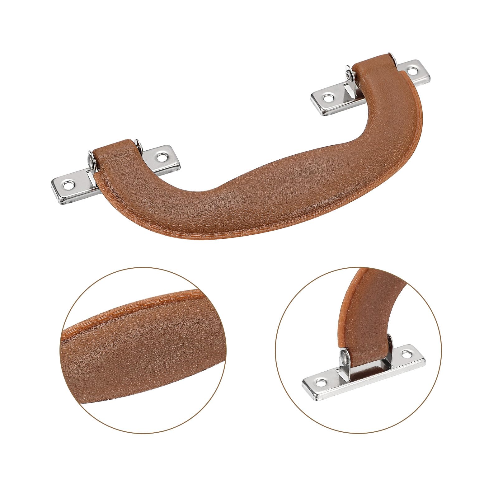 QUARKZMAN Bagagli Maniglie, 151mm/5,94 pollici Plastica Tirare Maniglia Valigia Custodia Sostituzione Maniglie con Viti per Custodia Valigia Cassetta Attrezzi, Marrone
