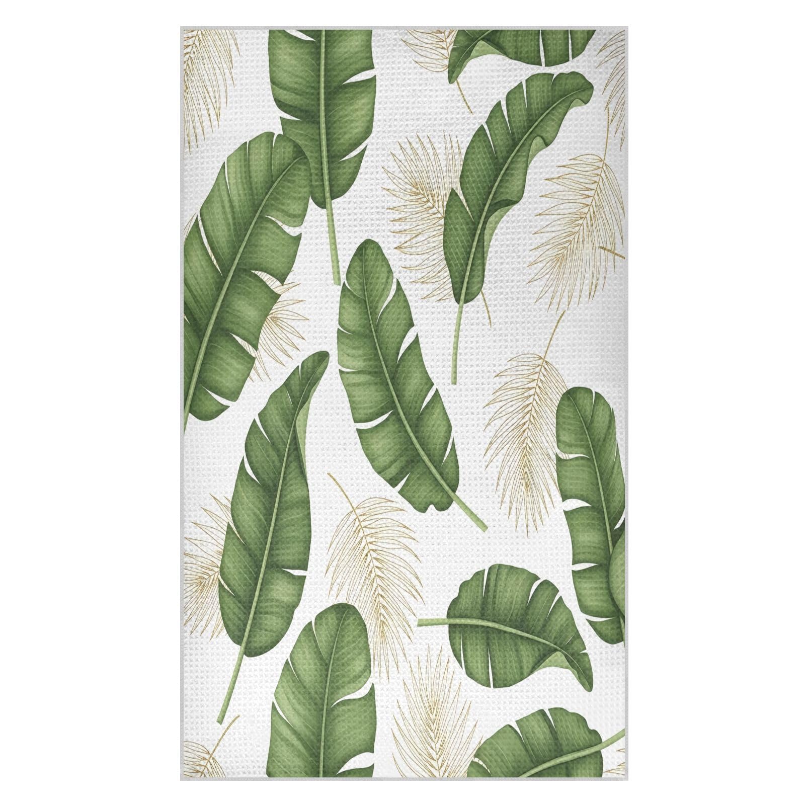 BURSTDDY Leaves Kitchen Towels,Absorbent Dish Towels 2 Pack