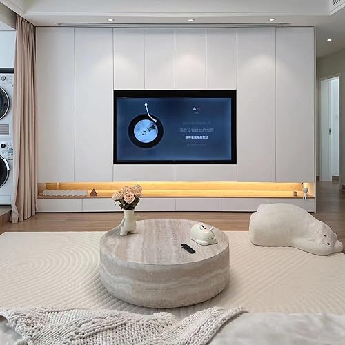 Miniatura 7 de JUSTONE Mesa de Centro Redonda de 31.49", Patrón Moderno de Imitación de Mármol - Mesa de Acento Minimalista para Sala de Estar, Oficina