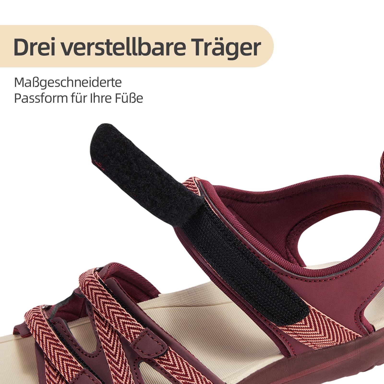 OutPro Sandalias de senderismo para mujer, ligeras y cómodas, sandalias deportivas para trekking, correas ajustables, perfectas para aventuras al aire libre y playa