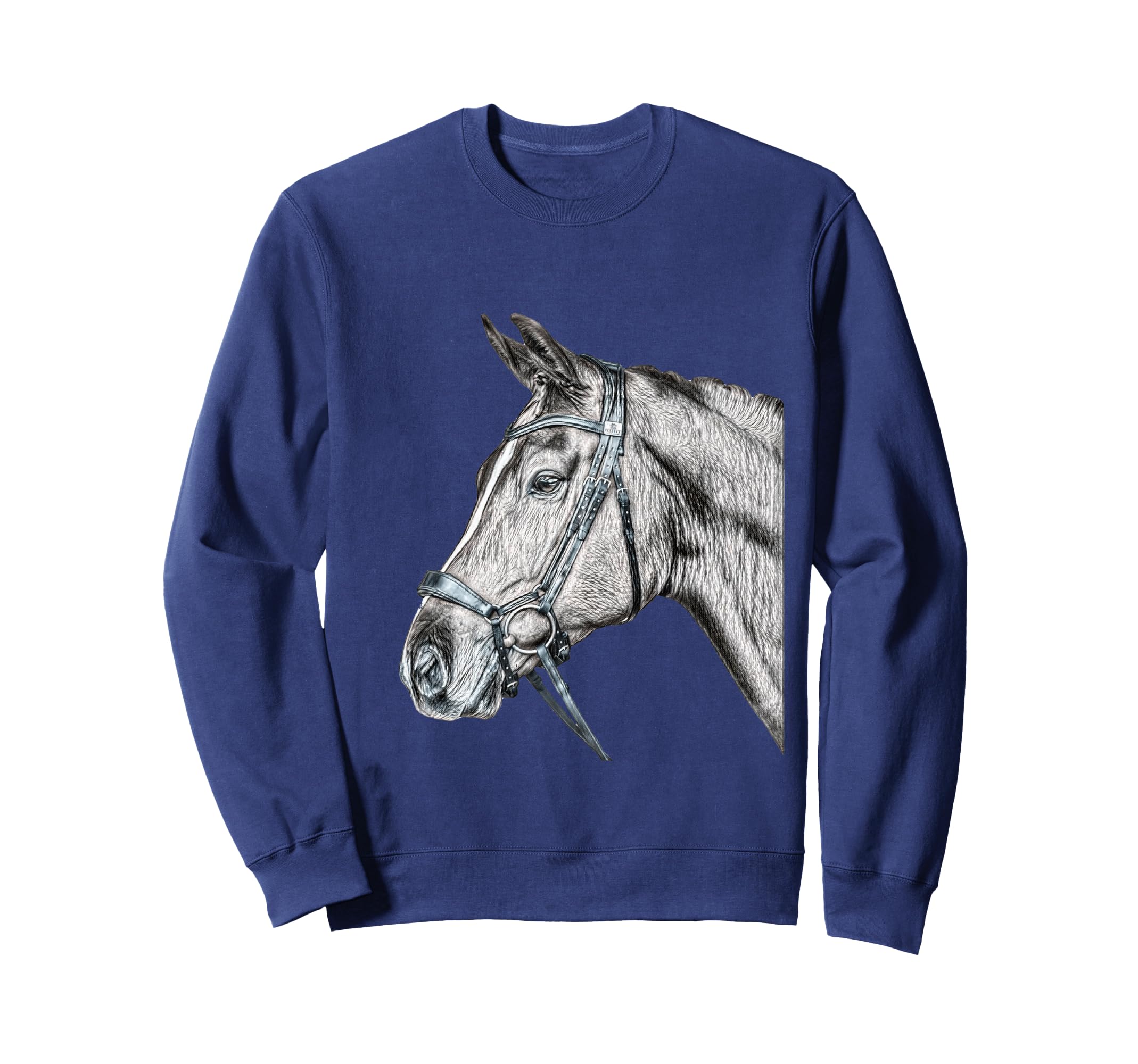 Horse Sketch, Women/Men Horse Lovers, Horseback Horse Riding Sweatshirt