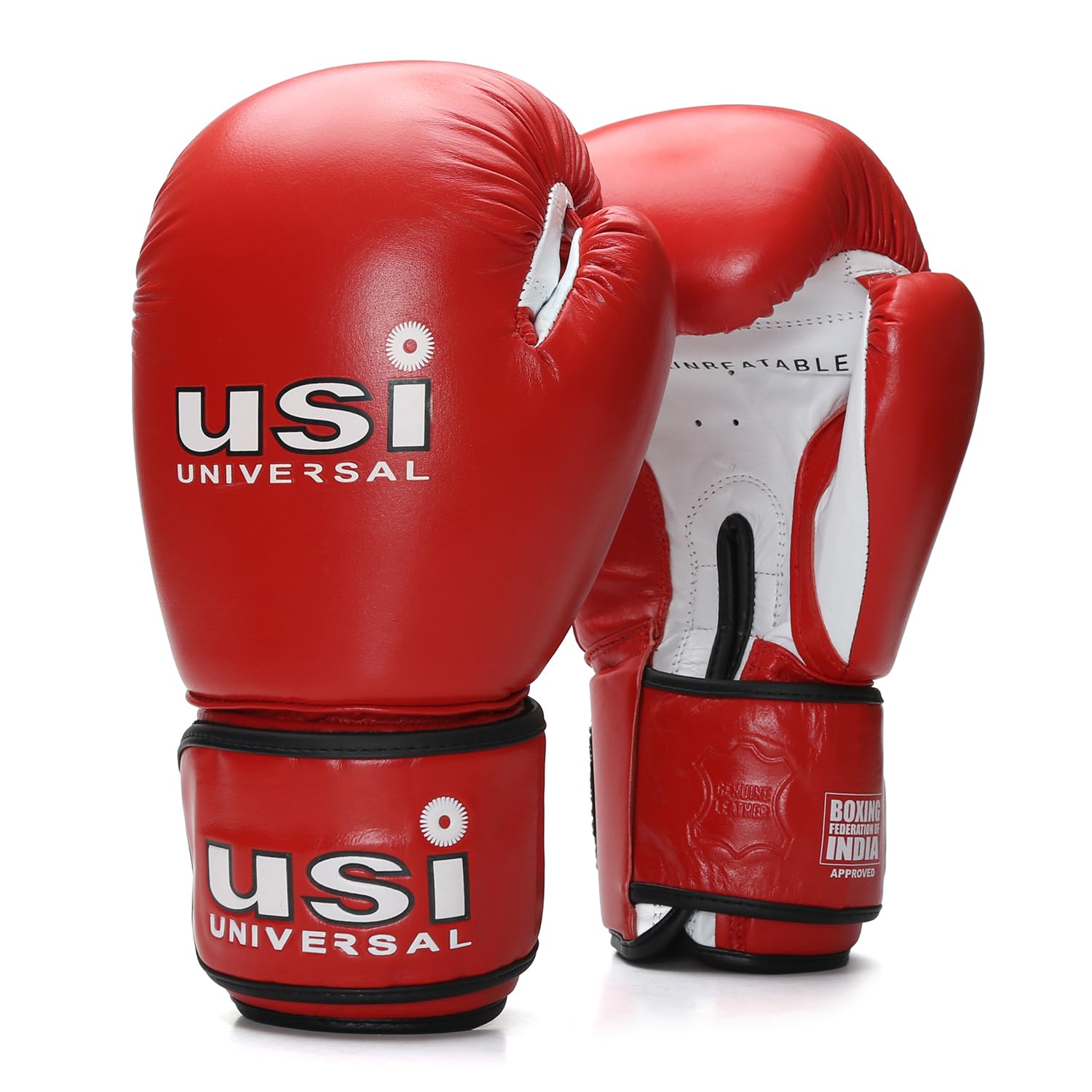 USI UNIVERSAL Boxing Gloves, 609M Amateur Contest Boxing Gloves For Men & Women Top Grain Hide Foam Padding, Sweat Wicking Lining, Hook & Loop Wrap Around Closure Boxing Training Gloves (Red, 12oz)-image-42