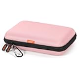 Gentle-Pink Hard Shell Carrying Case for External Hard Drive, Hard Disk, Power Bank, Charger, Cable, Tool, Electronic Accessories - Large Storage Pouch Portable Travel Bag Case for Women Girls Lady
