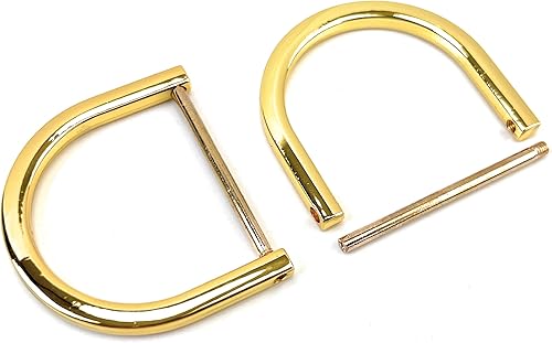 4 anillos en D resistentes con grillete de rosca de 1-14 pulgadas, anillo D de repuesto en forma de U dorado para bolso, llavero, collar de perro