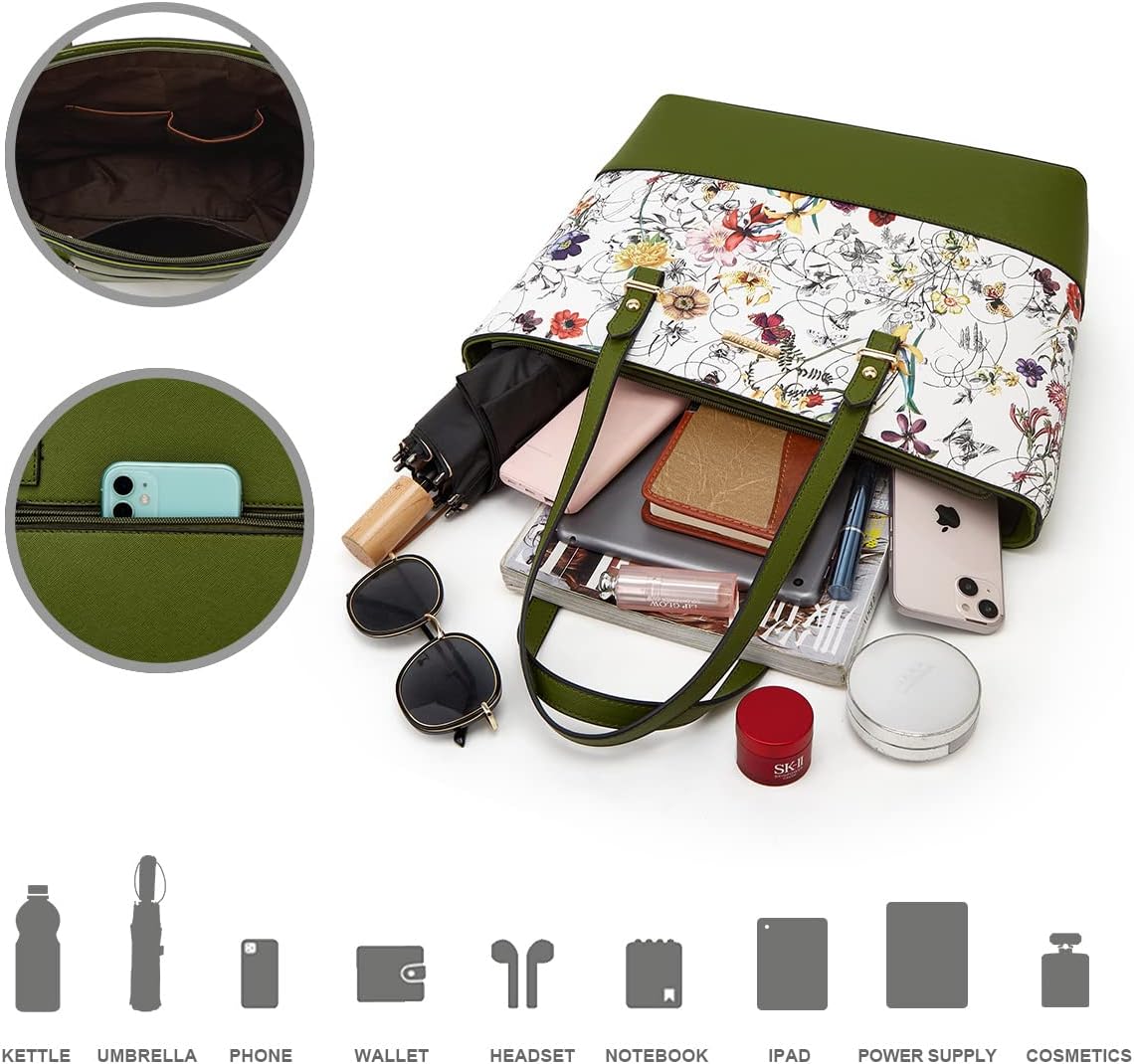 Women Fashion Handbags Wallet Tote Bag Shoulder Bag Top Handle Satchel Purse Set 4pcs - Image 6