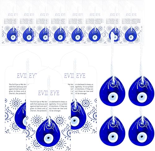 Juego de 24 dijes de buena suerte, cuentas de ojo malvado, decoración de fiesta turca, ojos malvados para automóvil, protección colgante de