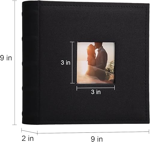 Miniatura 4 de Vienrose Álbum de fotos de 4 x 6 pulgadas, 200 fotos, cubierta de marco de lino con áreas de notas, libro de fotos de gran capacidad, libro de fotos